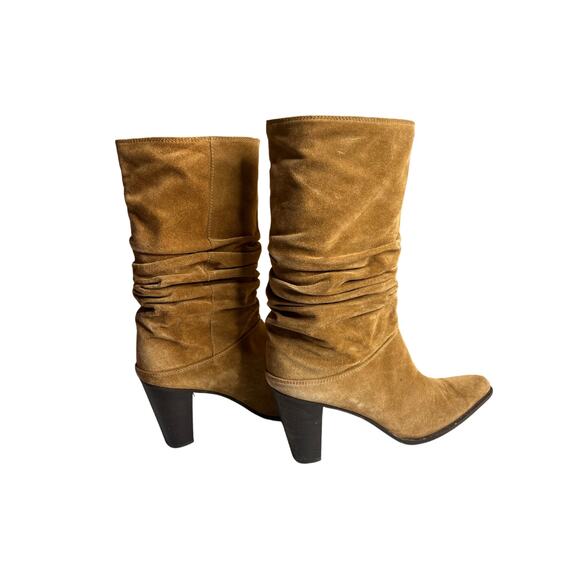 Stuart Weitzman Slouchy Suede Mid-Calf Boots Cognac Brown Sz 9.5 - Picture 6 of 10